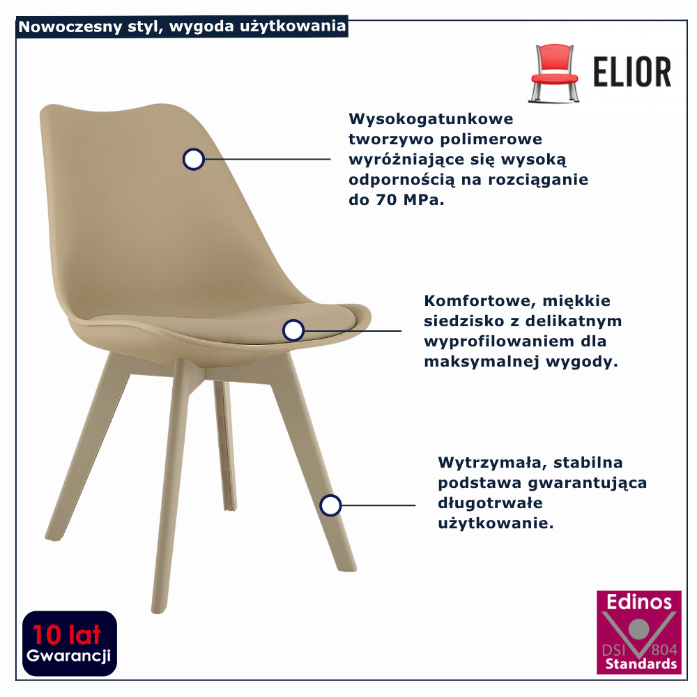infografika bezowego krzesła