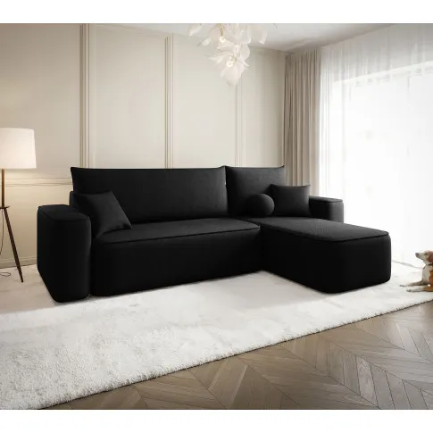 Wizualizacja wnętrza z czarnym narożnikiem Mossira 3X