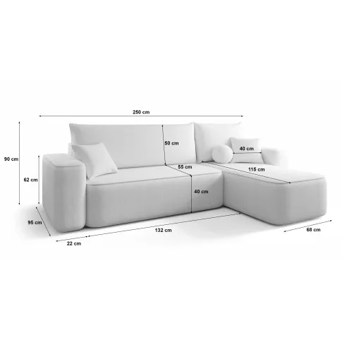 Wymiary narożnika rozkładanego Mossira