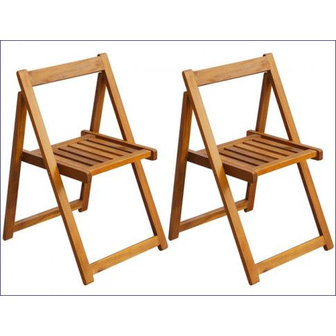 Zdjęcie akacjowe krzesła ogrodowe Hobart 2 szt - sklep Edinos.pl
