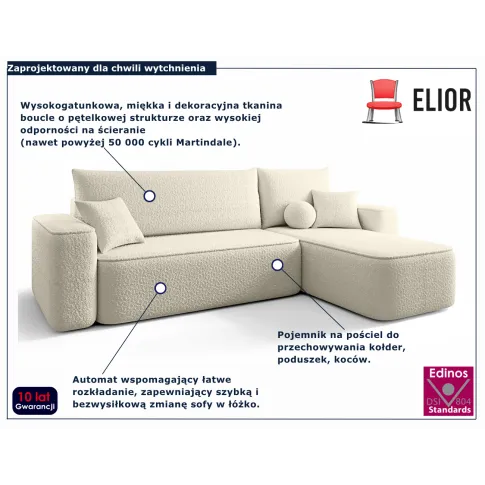 Narożnik tapicerowany Mossira 4X beżowy