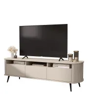 Kaszmirowa stojąca szafka RTV z półkami - Ellmora w sklepie Edinos.pl