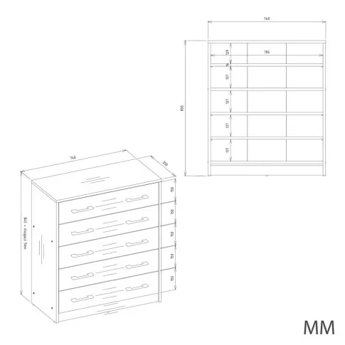 wymiary szafki na buty Daxon