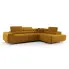 Żółty rozkładany narożnik sztruksowy - Tavesso 4X
