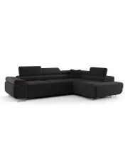 Grafitowy narożnik rozkładany z pojemnikiem  - Tavesso 4X w sklepie Edinos.pl