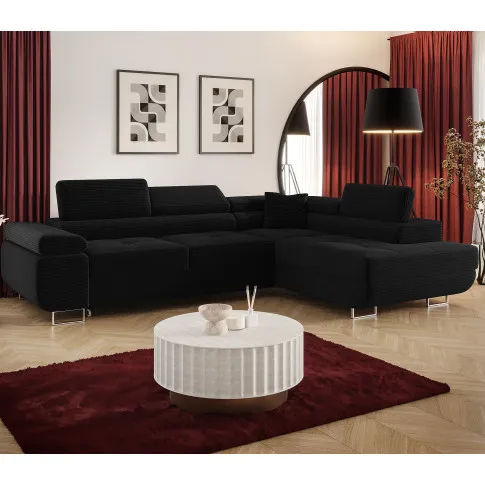 Wizualizacja wnętrza z czarnym narożnikiem Tavesso 4X