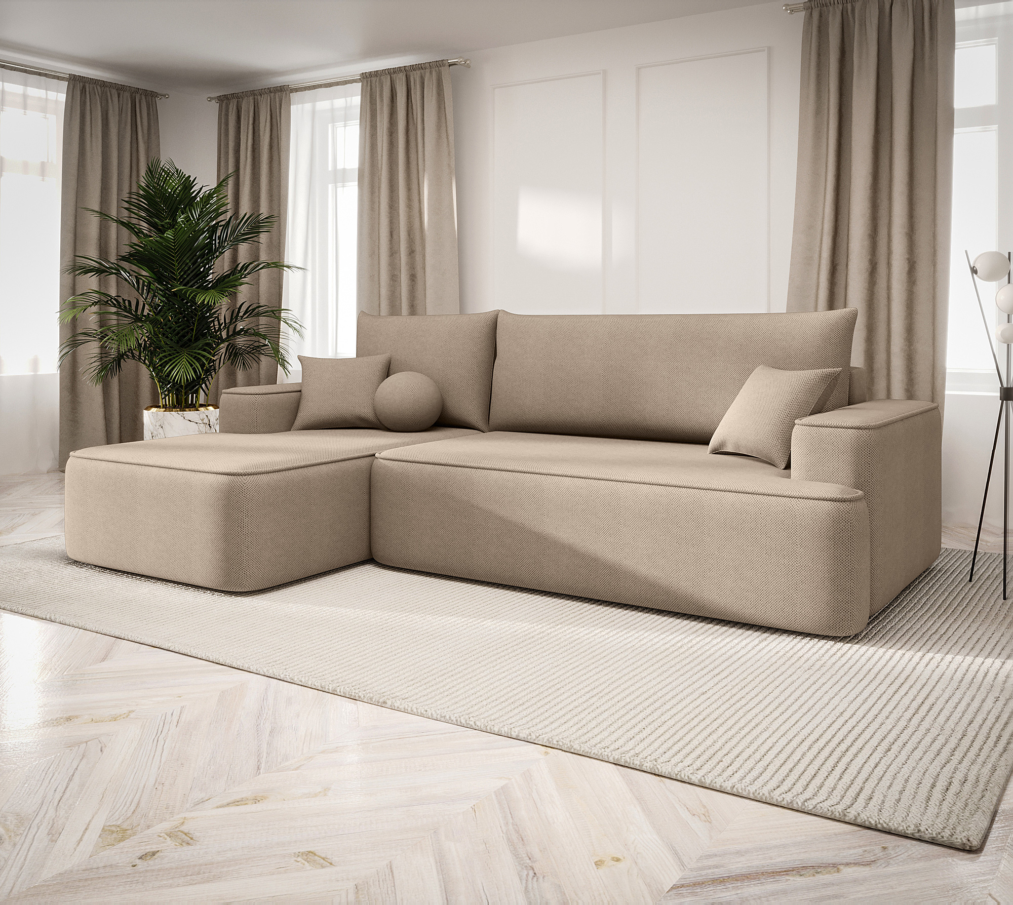 Aranżacja wnętrza z sofą w kolorze czarny Laremo 3X