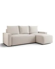 Kremowy rozkładany narożnik z funkcją spania - Merivio 3X w sklepie Edinos.pl