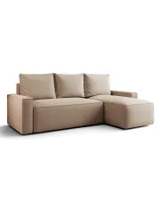 Ciemnobeżowy narożnik z funkcją spania - Merivio 3X w sklepie Edinos.pl