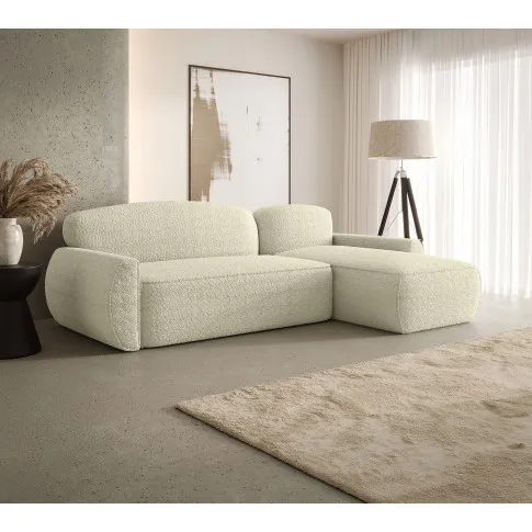 Wizualizacja wnętrza z kremowym narożnikiem Selvori 4X