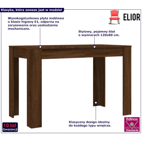 Fotografia Brązowy klasyczny stół jadalniany - Margaret z kategorii Pozostałe stoły