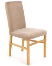 Beżowe drewniane krzesło tapicerowane - Combra 3X w sklepie Edinos.pl