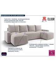 Jasnobeżowy narożnik z funkcją spania i pojemnikiem - Meltix 4X w sklepie Edinos.pl