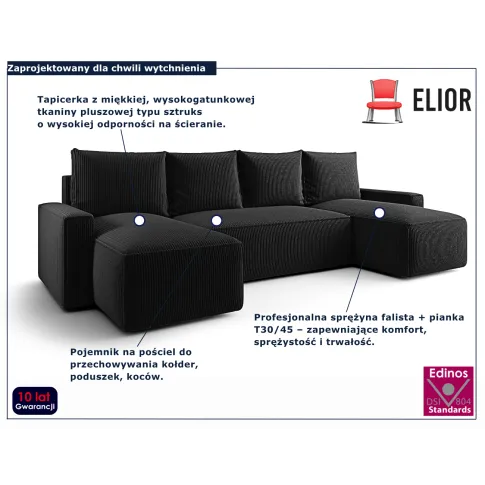 Czarny narożnik rozkładany Meltix 4X