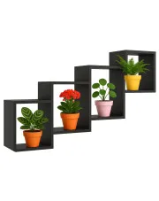 Czarna wisząca półka na kwiaty - Megi w sklepie Edinos.pl
