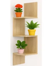 Skandynawska półka wisząca na kwiaty dąb sonoma - Flora 3X w sklepie Edinos.pl