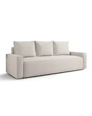 Kremowa rozkładana sofa z pojemnikiem - Solaventi 3X w sklepie Edinos.pl