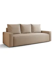 Ciemnobeżowa sofa rozkładana - Solaventi 3X w sklepie Edinos.pl