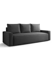 Grafitowa sofa z funkcją spania i pojemnikiem - Solaventi 3X w sklepie Edinos.pl