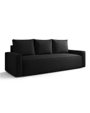 Czarna sofa z funkcją spania i pojemnikiem - Solaventi 3X w sklepie Edinos.pl