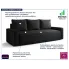 Tapicerowana sofa czarna Solaventi 3X
