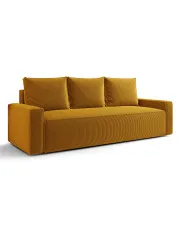 Żółta sofa rozkładana z pojemnikiem - Solaventi 4X w sklepie Edinos.pl