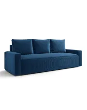 Niebieska sofa z pojemnikiem i funkcją spania - Solaventi 4X w sklepie Edinos.pl