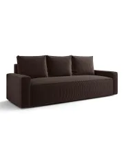 Brązowa tapicerowana sofa rozkładana - Solaventi 4X w sklepie Edinos.pl