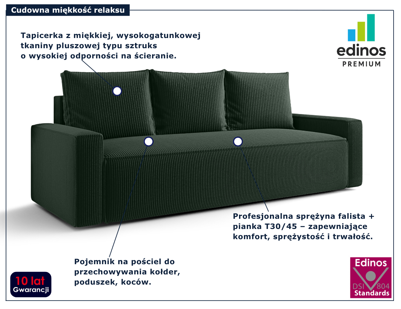 Brązowa rozkładana sofa Solaventi 4X