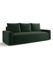 Zielone tapicerowana sofa rozkładana - Solaventi 4X w sklepie Edinos.pl