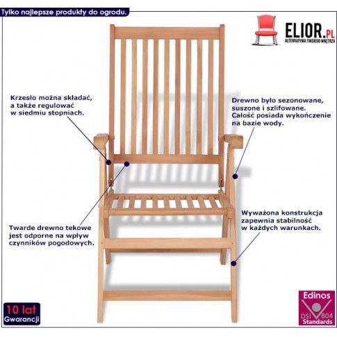 Fotografia Drewniane krzesło ogrodowe - Onder z kategorii Stoły, krzesła, ławki