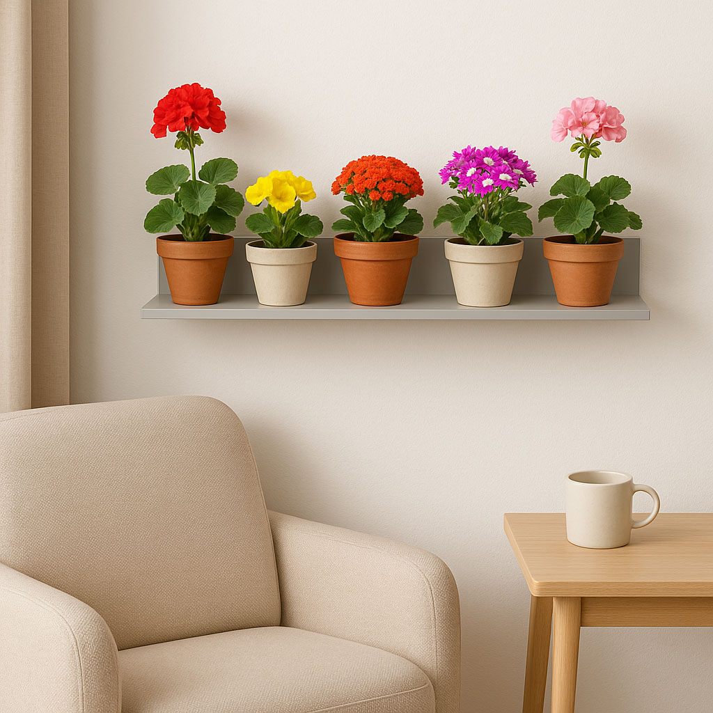 Aranżacja wnętrza z półką na kwiaty Lava