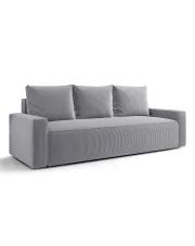Jasnoszara sztruksowa sofa rozkładana - Solaventi 4X w sklepie Edinos.pl