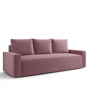 Różowa sofa rozkładana z pojemnikiem - Solaventi 4X w sklepie Edinos.pl