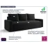 Czarna sztruksowa sofa Solaventi 3X czarny