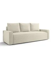 Beżowa rozkładana sofa z pojemnikiem - Solaventi 5X w sklepie Edinos.pl