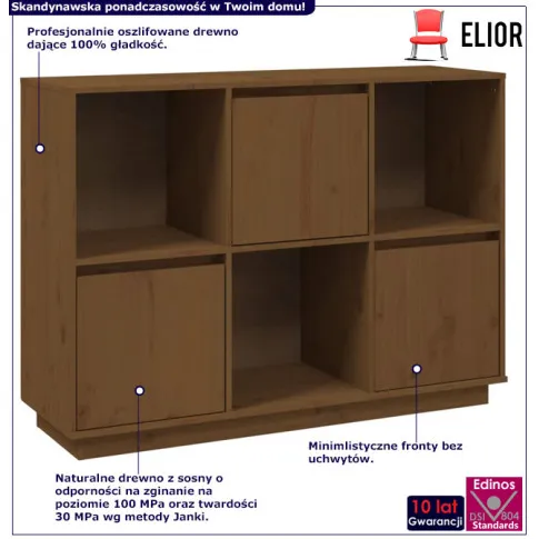 Zdjęcie brązowy regał drewniany na ubrania Sorik 3X | Edinos.pl