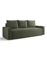 Zielona sofa rozkładana z pojemnikiem - Solaventi 5X w sklepie Edinos.pl