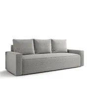 Jasnoszara sofa rozkładana z pojemnikiem - Solaventi 5X w sklepie Edinos.pl