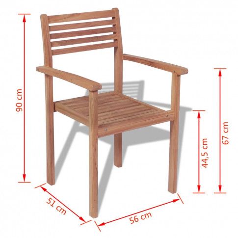 Wymiary zestawu krzeseł ogrodowych Malion 3X