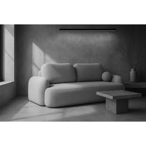 Wizualizacja wnętrza z szarą sofą Lissendo