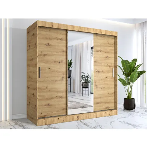 Zdjęcie szafa przesuwna dąb artisan z lustrem Massi 6X | Edinos.pl