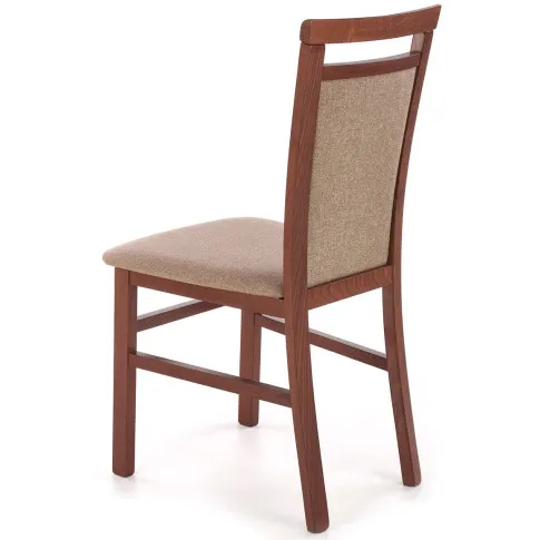 Szczegółowe zdjęcie nr 8 produktu Klasyczne krzesło tapicerowane ciemny orzech + jasny brąz - Kensa 5X