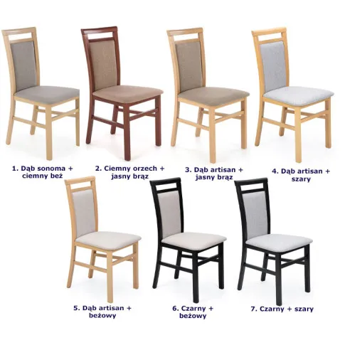 Szczegółowe zdjęcie nr 9 produktu Klasyczne krzesło tapicerowane ciemny orzech + jasny brąz - Kensa 5X