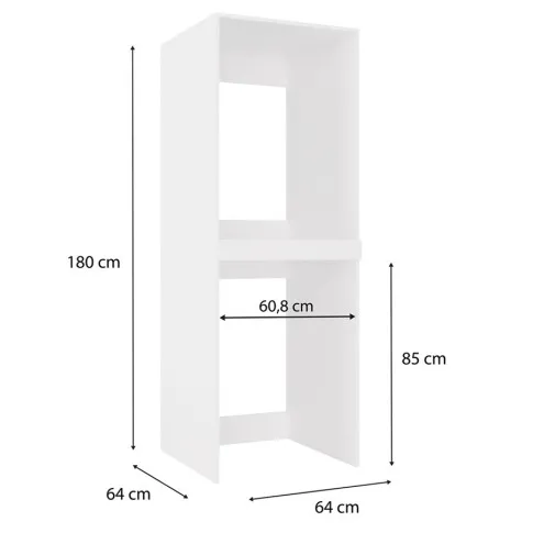 Szczegółowe zdjęcie nr 4 produktu Biała szafka na pralkę i suszarkę do łazienki - Wendin