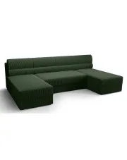 Zielony narożnik rozkładany z pojemnikiem - Torvesso w sklepie Edinos.pl