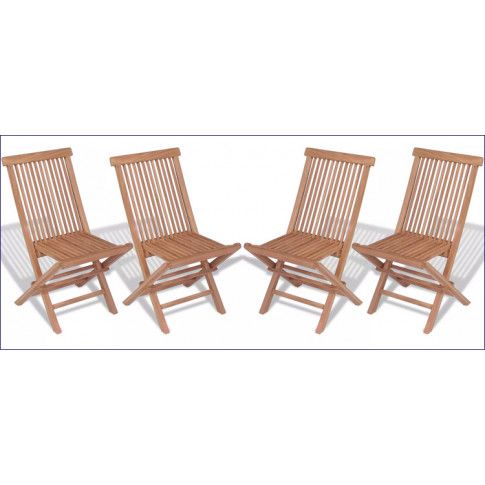 Szczegółowe zdjęcie nr 4 produktu Tekowe krzesła ogrodowe Soriano - 4 szt