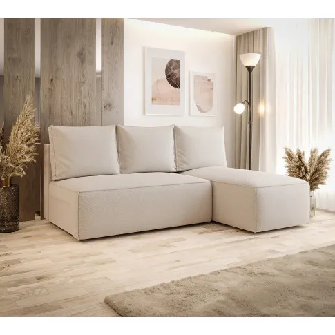 Wizualizacja wnętrza z beżowym narożnikiem rozkładanym Merello 3X