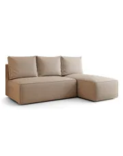 Ciemnobeżowy rozkładany narożnik z pojemnikiem - Merello 3X w sklepie Edinos.pl