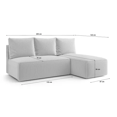 Szczegółowe zdjęcie nr 4 produktu Granatowy narożnik rozkładany z pojemnikiem - Merello 4X